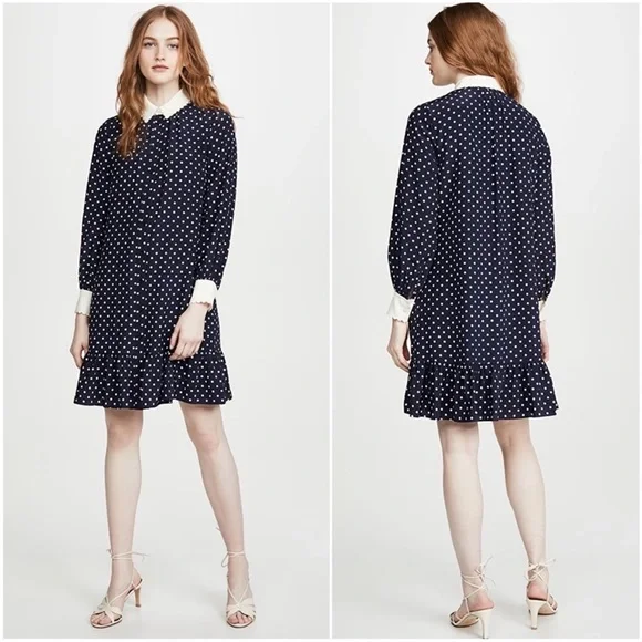 Tory Burch Dress Cora Polka Dot Shirt Dress Silk - Picture 3 of 9
